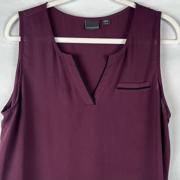 Covington Purple V-neck Sleeveless Blouse XL - Picture 2 of 9